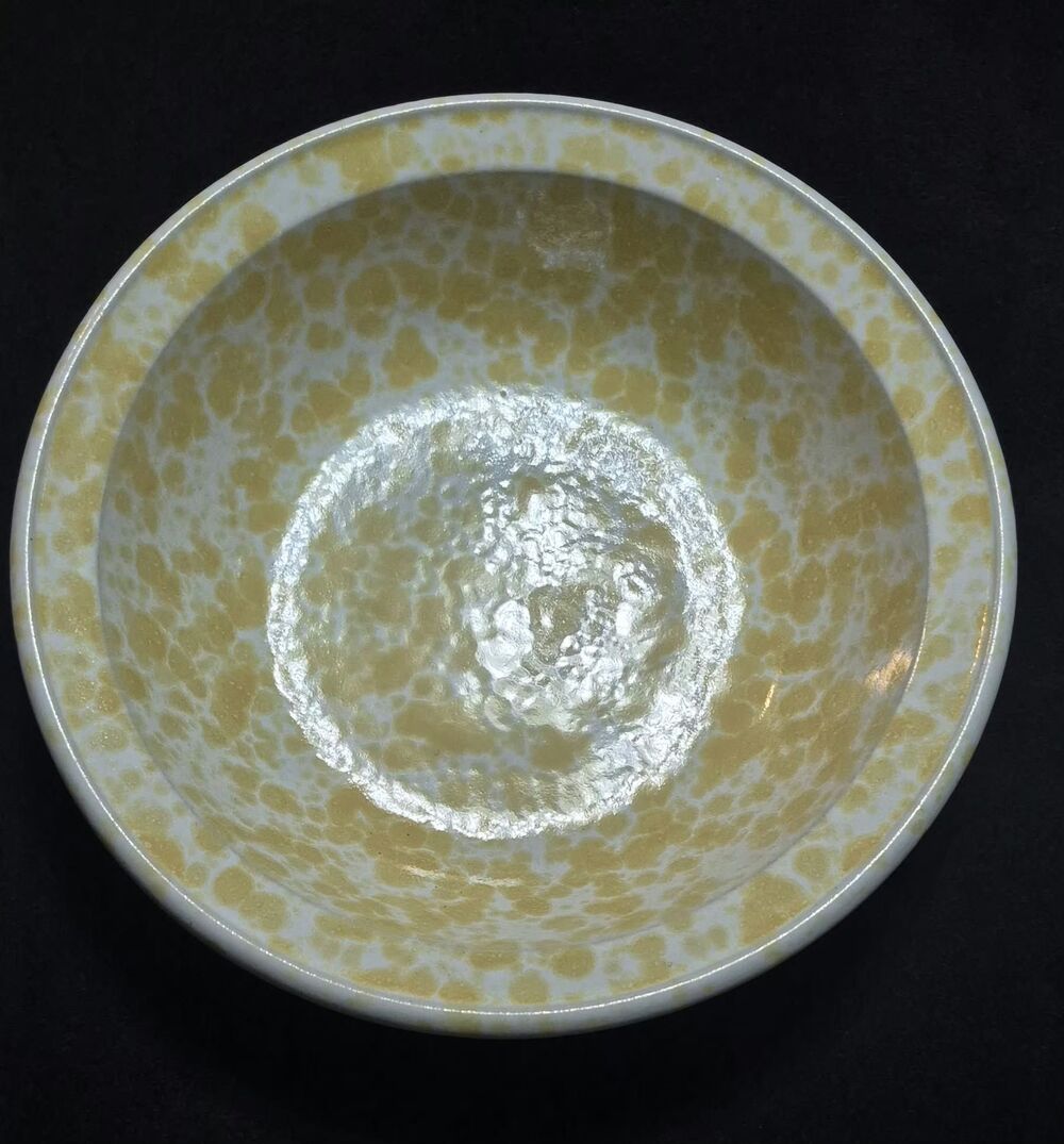 Bennington Potters Vermont Large Yellow Agate Stoneware Serving Bowl 12.5" 1969